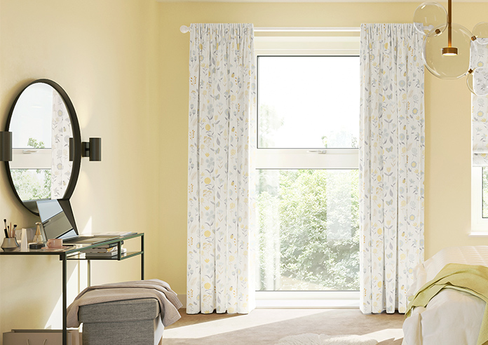 Floral Whimsy, Burnt Yellow - Made to Measure Curtains - Image 3